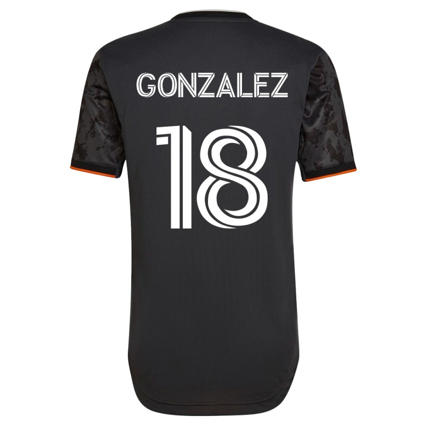 Heren Diego Gonzalez #18 Zwart Uitshirt Uittenue 2023/24 T-Shirt