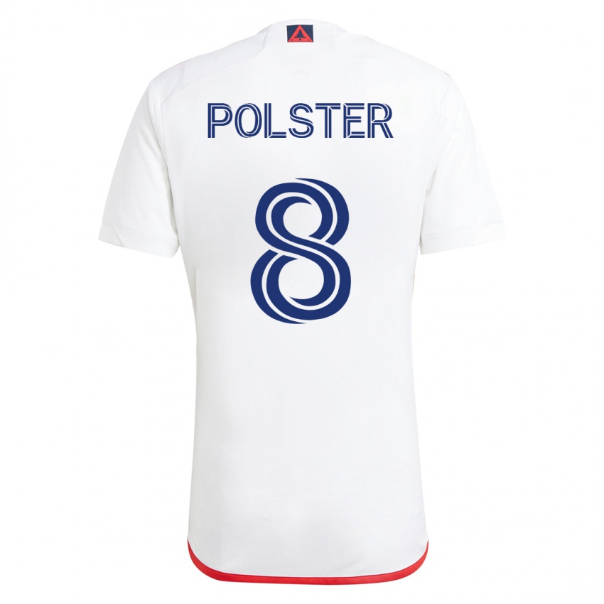 Heren Matt Polster #8 Wit Rood Uitshirt Uittenue 2023/24 T-Shirt