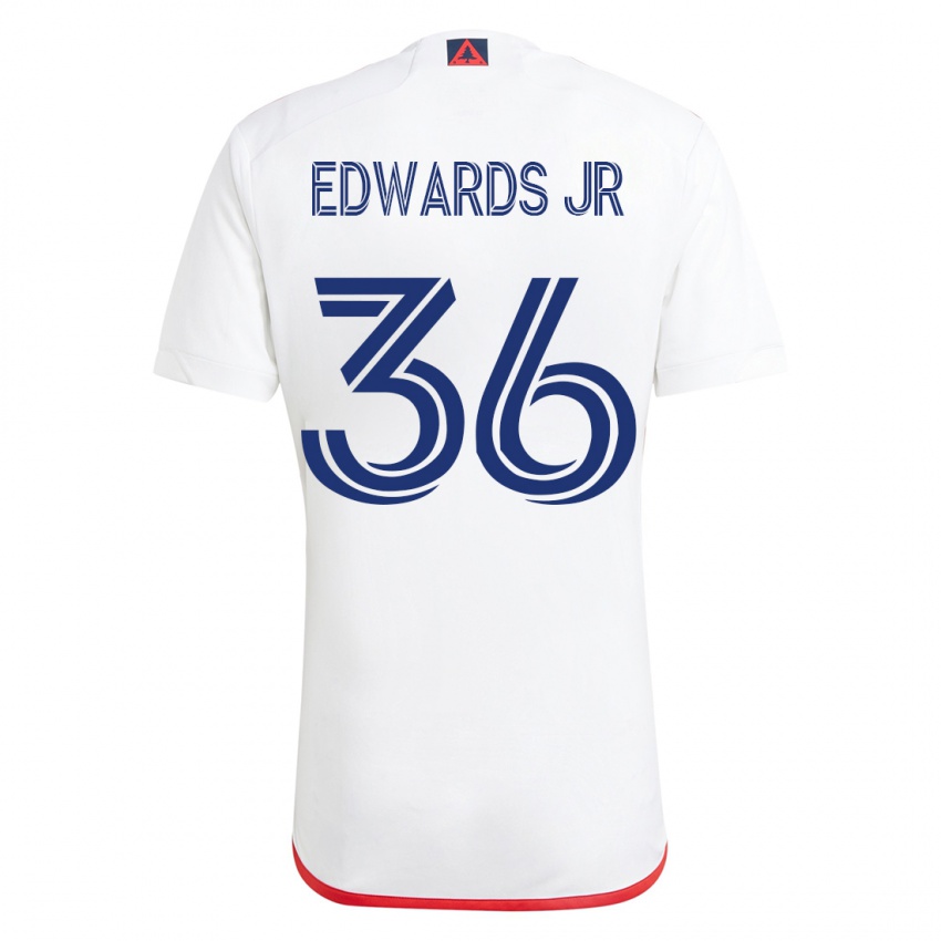 Heren Earl Edwards Jr. #36 Wit Rood Uitshirt Uittenue 2023/24 T-Shirt