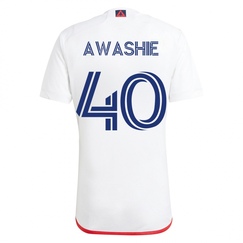 Heren Ben Awashie #40 Wit Rood Uitshirt Uittenue 2023/24 T-Shirt