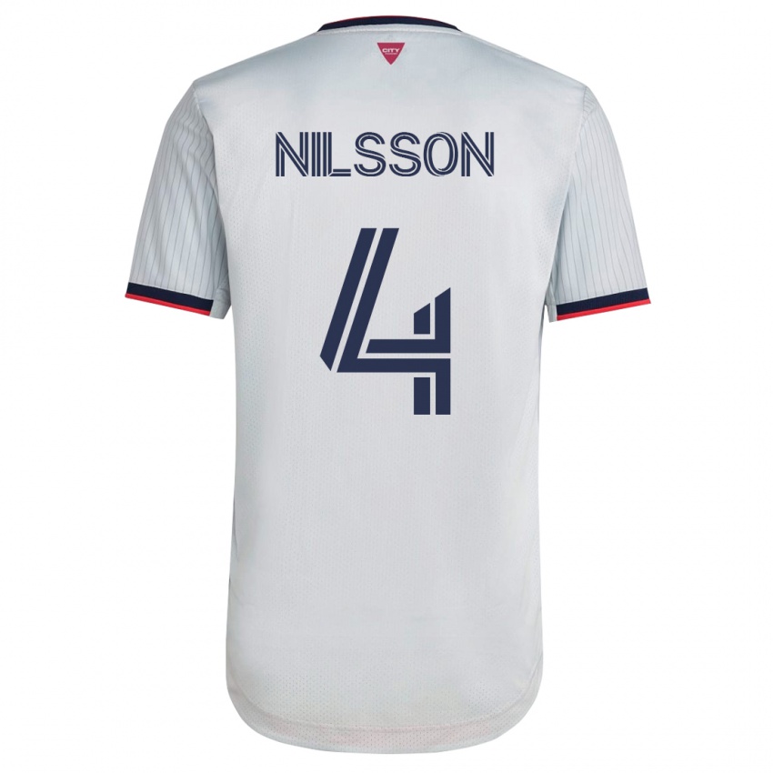 Heren Joakim Nilsson #4 Wit Uitshirt Uittenue 2023/24 T-Shirt