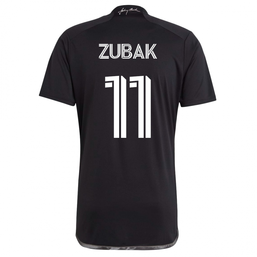 Heren Ethan Zubak #11 Zwart Uitshirt Uittenue 2023/24 T-Shirt