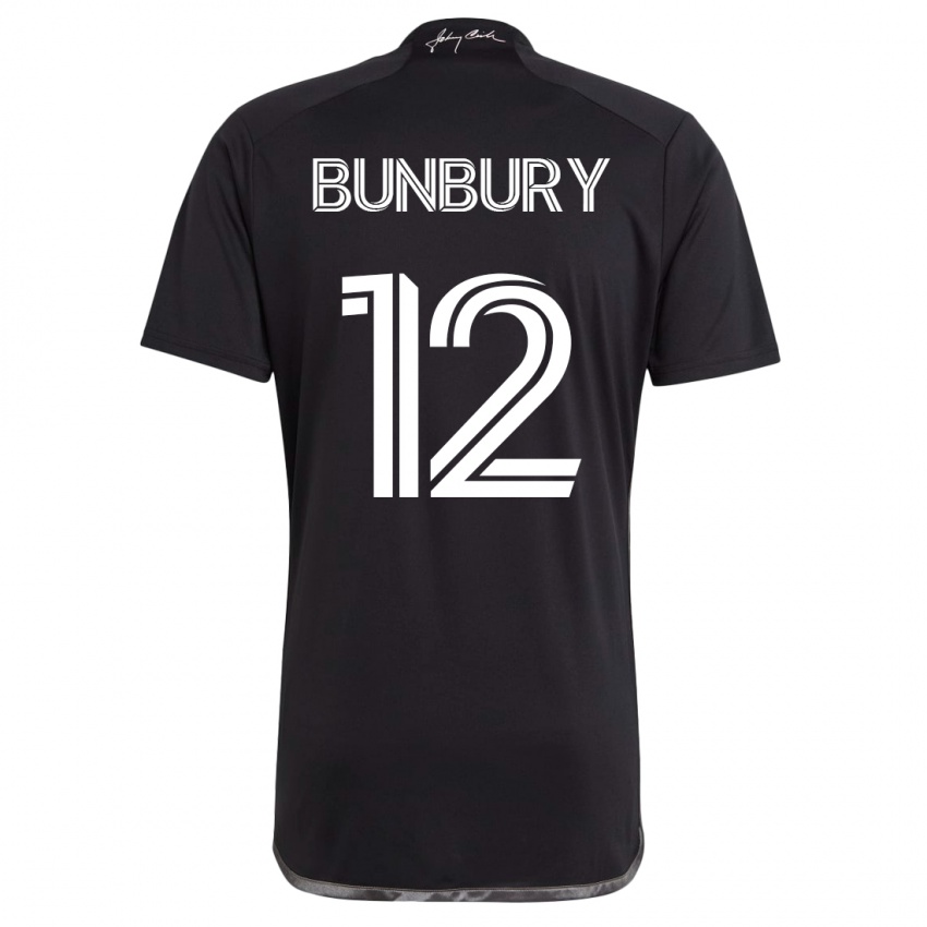 Heren Teal Bunbury #12 Zwart Uitshirt Uittenue 2023/24 T-Shirt
