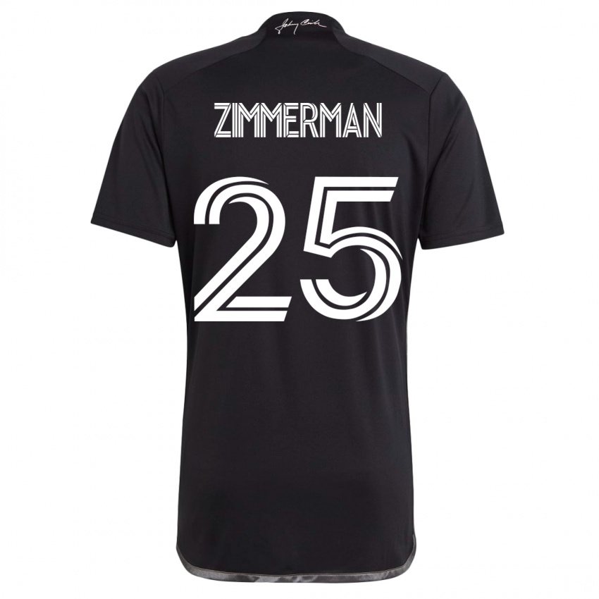Heren Walker Zimmerman #25 Zwart Uitshirt Uittenue 2023/24 T-Shirt