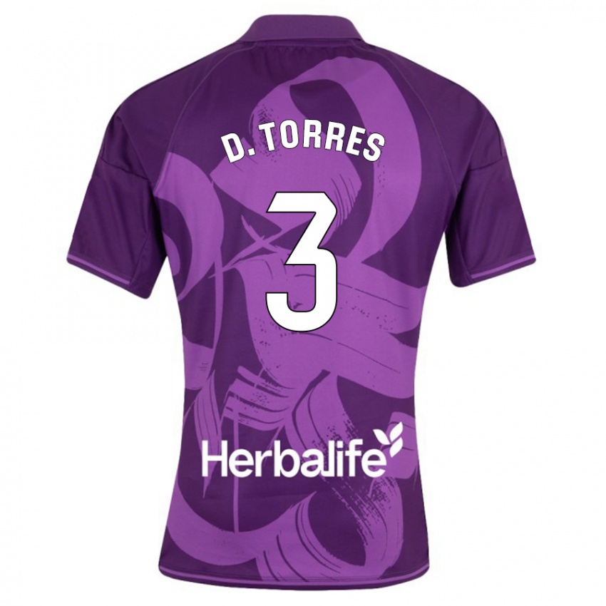 Heren David Torres #3 Viooltje Uitshirt Uittenue 2023/24 T-Shirt