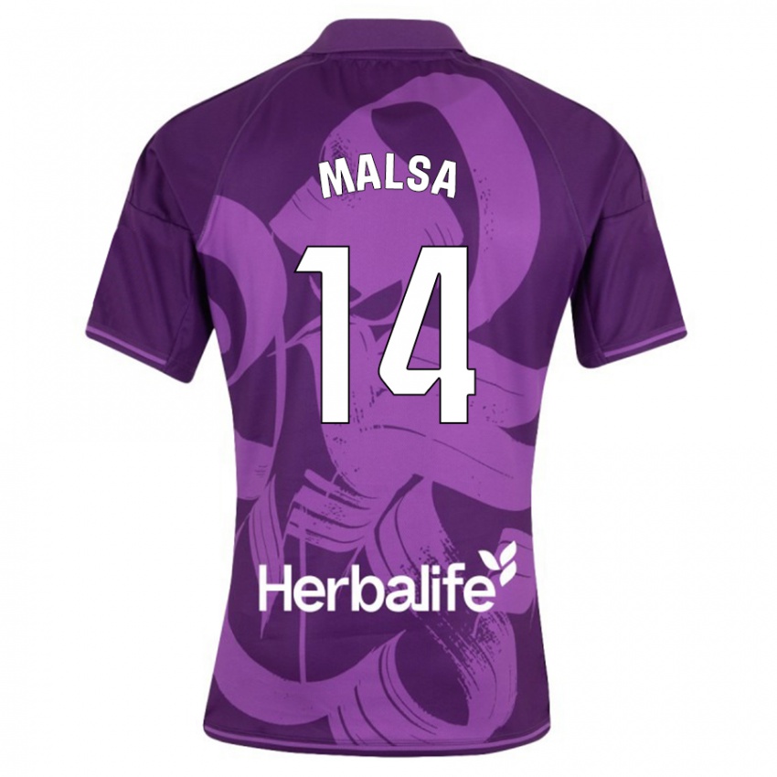 Heren Mickaël Malsa #14 Viooltje Uitshirt Uittenue 2023/24 T-Shirt