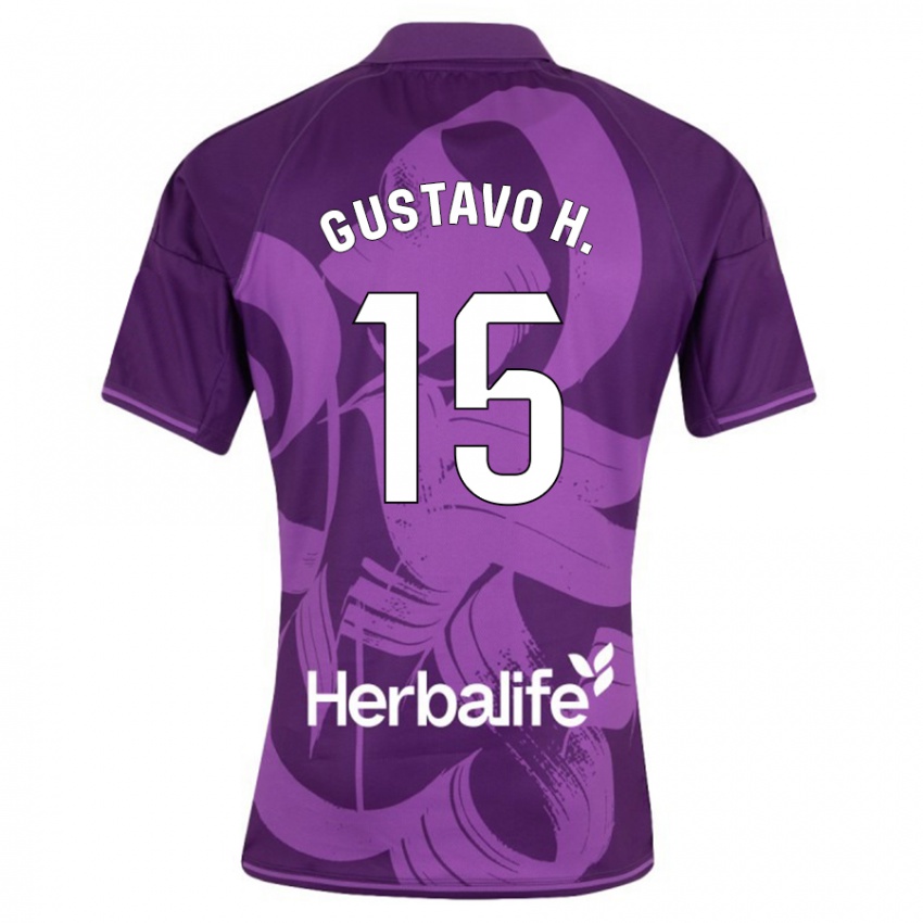 Heren Gustavo Henrique #15 Viooltje Uitshirt Uittenue 2023/24 T-Shirt