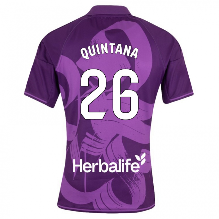 Heren Alberto Quintana #26 Viooltje Uitshirt Uittenue 2023/24 T-Shirt
