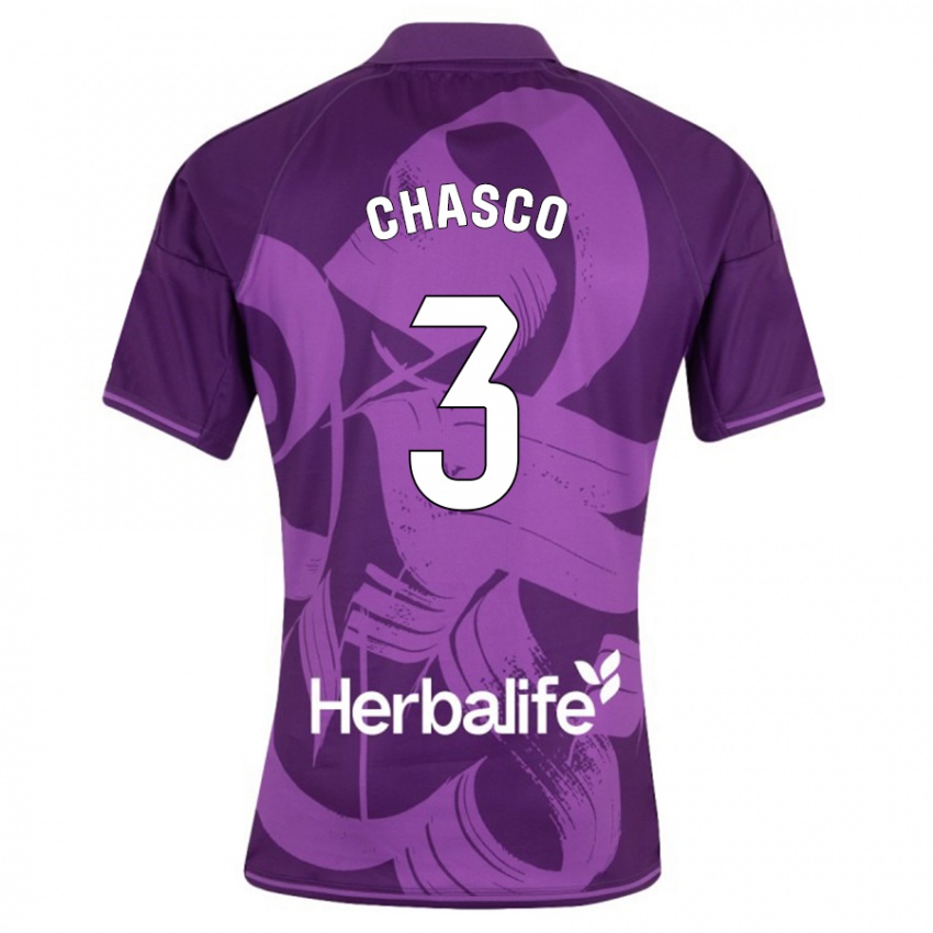 Heren Raúl Chasco #3 Viooltje Uitshirt Uittenue 2023/24 T-Shirt