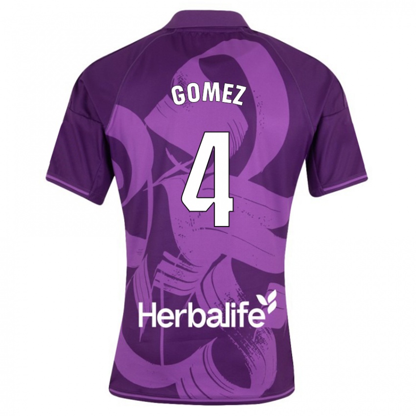 Heren Adrián Gómez #4 Viooltje Uitshirt Uittenue 2023/24 T-Shirt