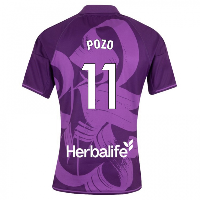 Heren Manuel Pozo #11 Viooltje Uitshirt Uittenue 2023/24 T-Shirt