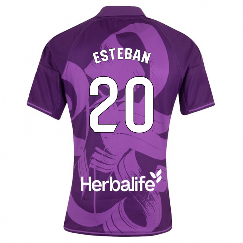 Heren Sergio Esteban #20 Viooltje Uitshirt Uittenue 2023/24 T-Shirt
