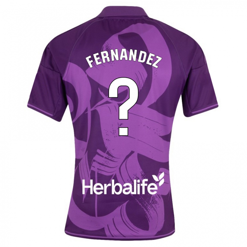 Heren Samu Fernández #0 Viooltje Uitshirt Uittenue 2023/24 T-Shirt