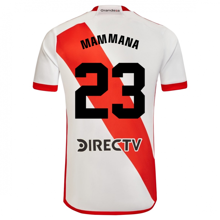 Dames Emanuel Mammana #23 Wit Rood Thuisshirt Thuistenue 2023/24 T-Shirt