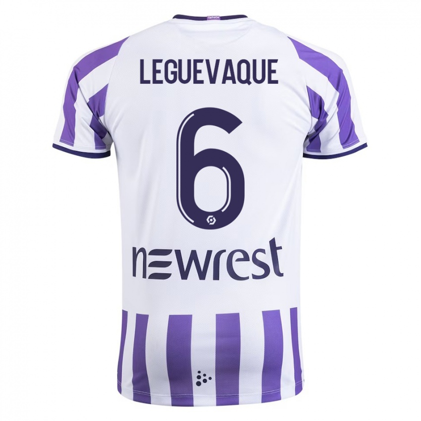 Dames Laurie Leguevaque #6 Wit Thuisshirt Thuistenue 2023/24 T-Shirt