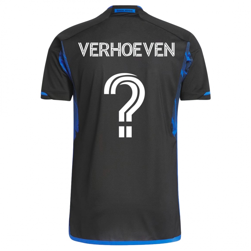 Dames Oscar Verhoeven #0 Blauw Zwart Thuisshirt Thuistenue 2023/24 T-Shirt
