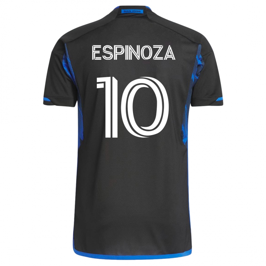 Dames Cristian Espinoza #10 Blauw Zwart Thuisshirt Thuistenue 2023/24 T-Shirt