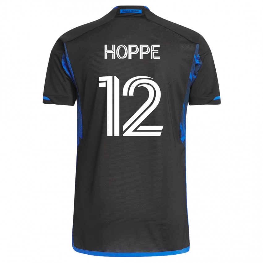 Dames Matthew Hoppe #12 Blauw Zwart Thuisshirt Thuistenue 2023/24 T-Shirt