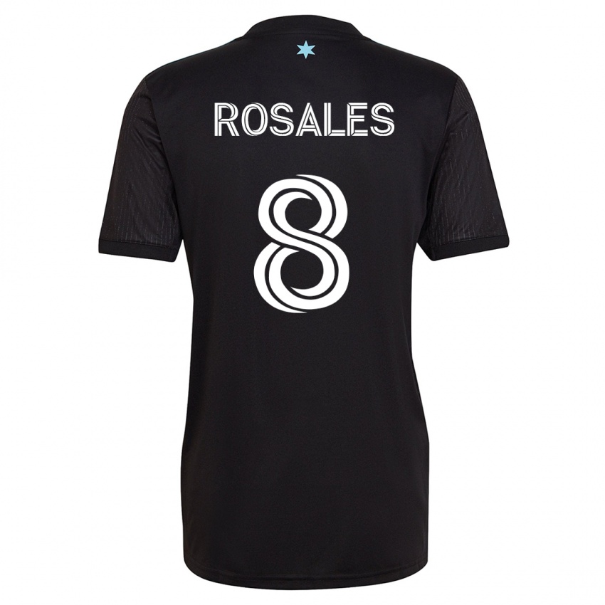 Dames Joseph Rosales #8 Zwart Thuisshirt Thuistenue 2023/24 T-Shirt