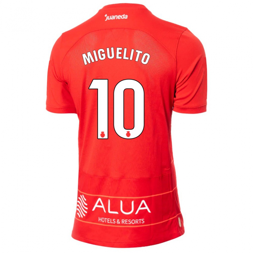 Dames Miguelito #10 Rood Thuisshirt Thuistenue 2023/24 T-Shirt