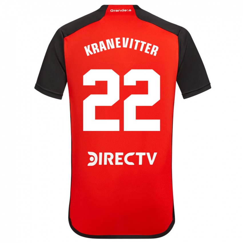 Dames Matías Kranevitter #22 Rood Uitshirt Uittenue 2023/24 T-Shirt