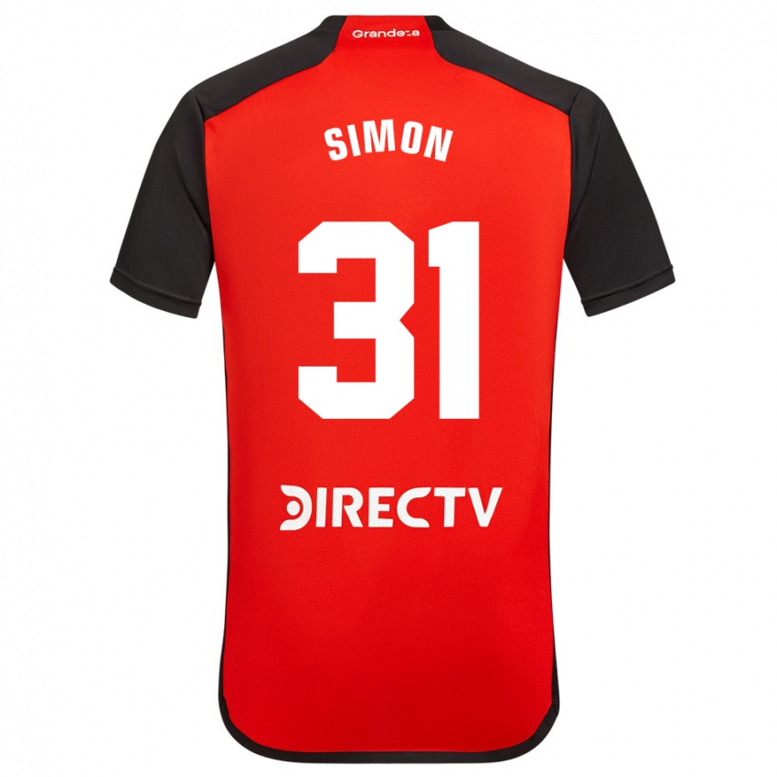 Dames Santiago Simon #31 Rood Uitshirt Uittenue 2023/24 T-Shirt