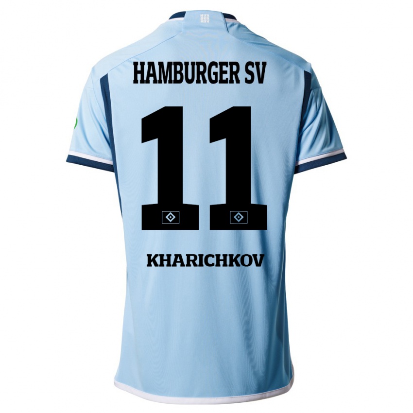 Dames Valentyn Kharichkov #11 Blauw Uitshirt Uittenue 2023/24 T-Shirt