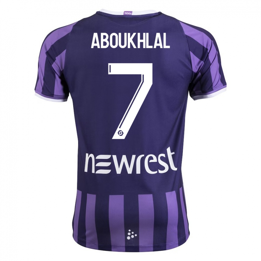 Dames Zakaria Aboukhlal #7 Paars Uitshirt Uittenue 2023/24 T-Shirt