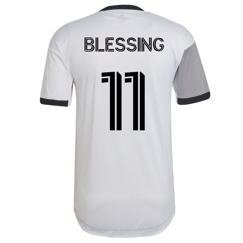 Dames Latif Blessing #11 Wit Uitshirt Uittenue 2023/24 T-Shirt