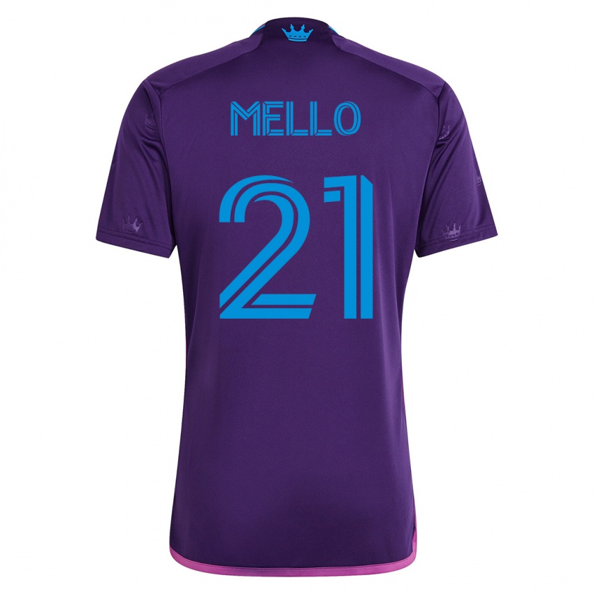 Dames Vinicius Mello #21 Viooltje Uitshirt Uittenue 2023/24 T-Shirt