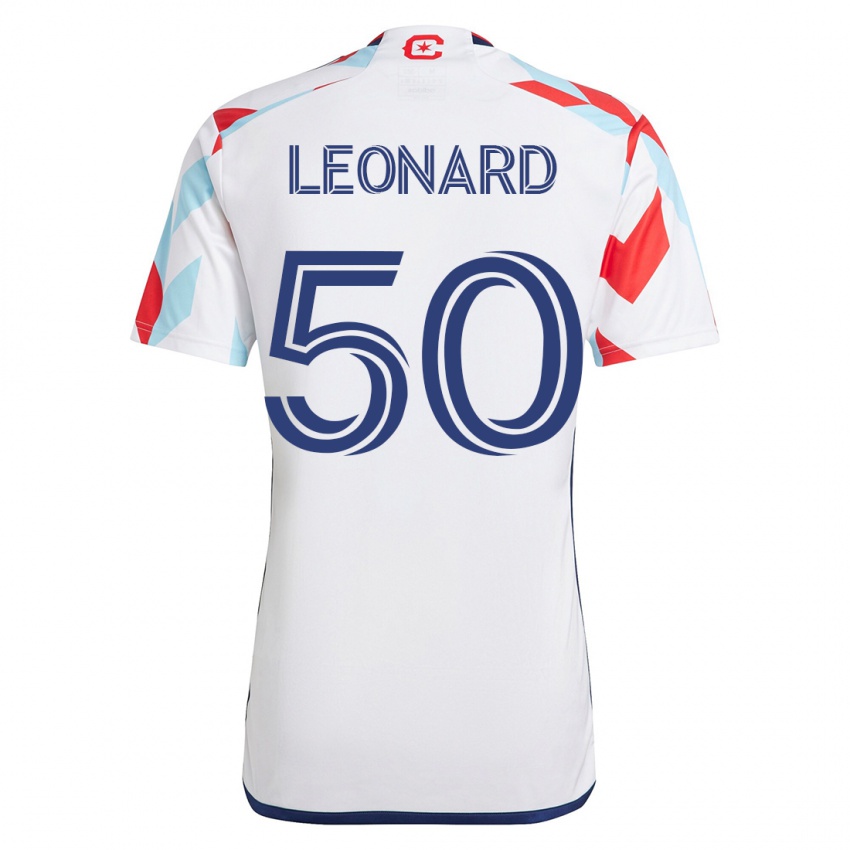 Dames Eric Leonard #50 Wit Blauw Uitshirt Uittenue 2023/24 T-Shirt