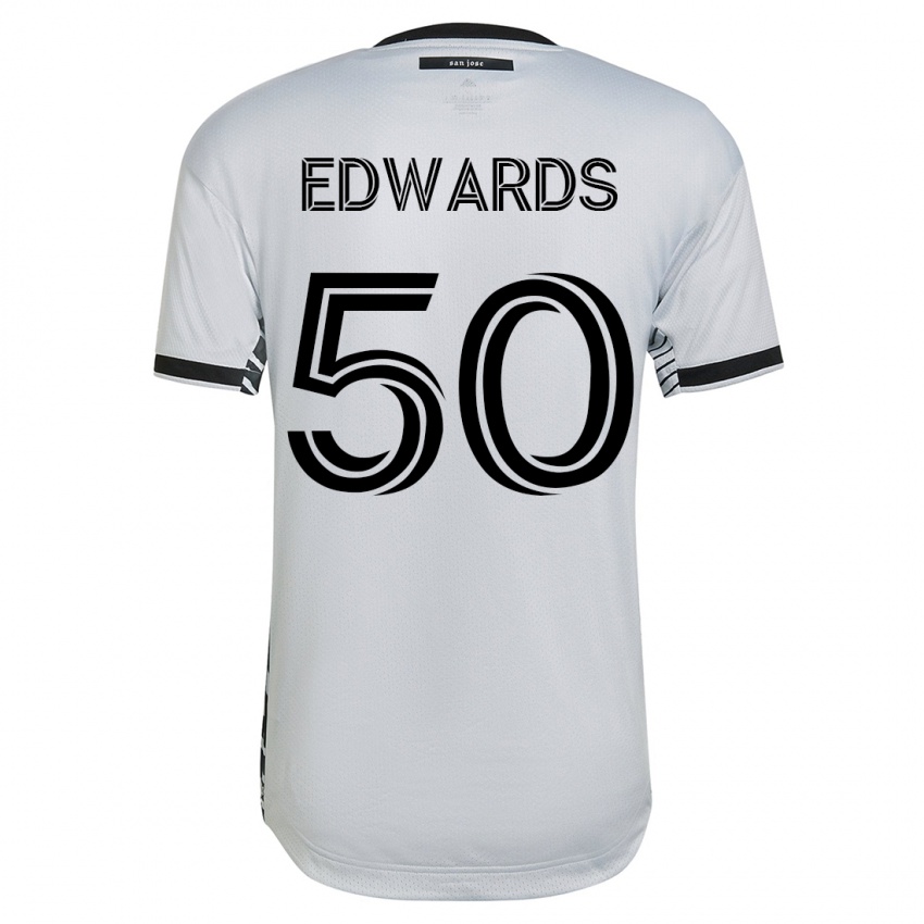 Dames Aaron Edwards #50 Wit Uitshirt Uittenue 2023/24 T-Shirt