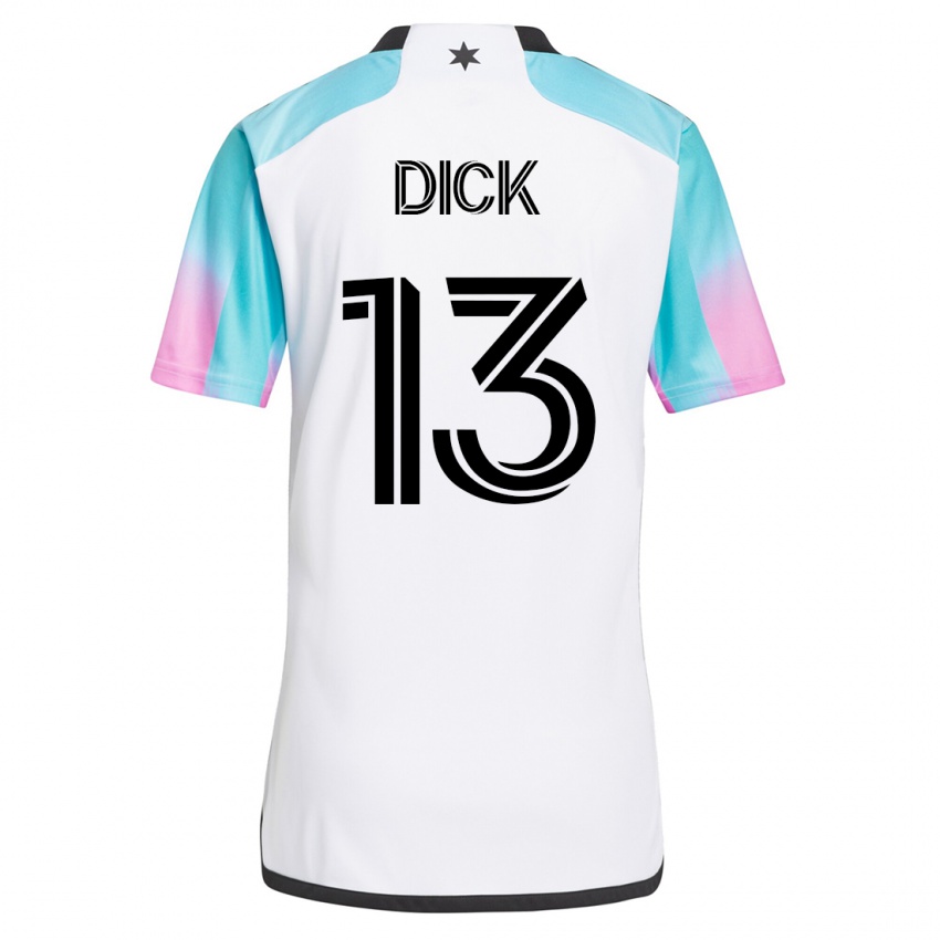 Dames Eric Dick #13 Wit Uitshirt Uittenue 2023/24 T-Shirt