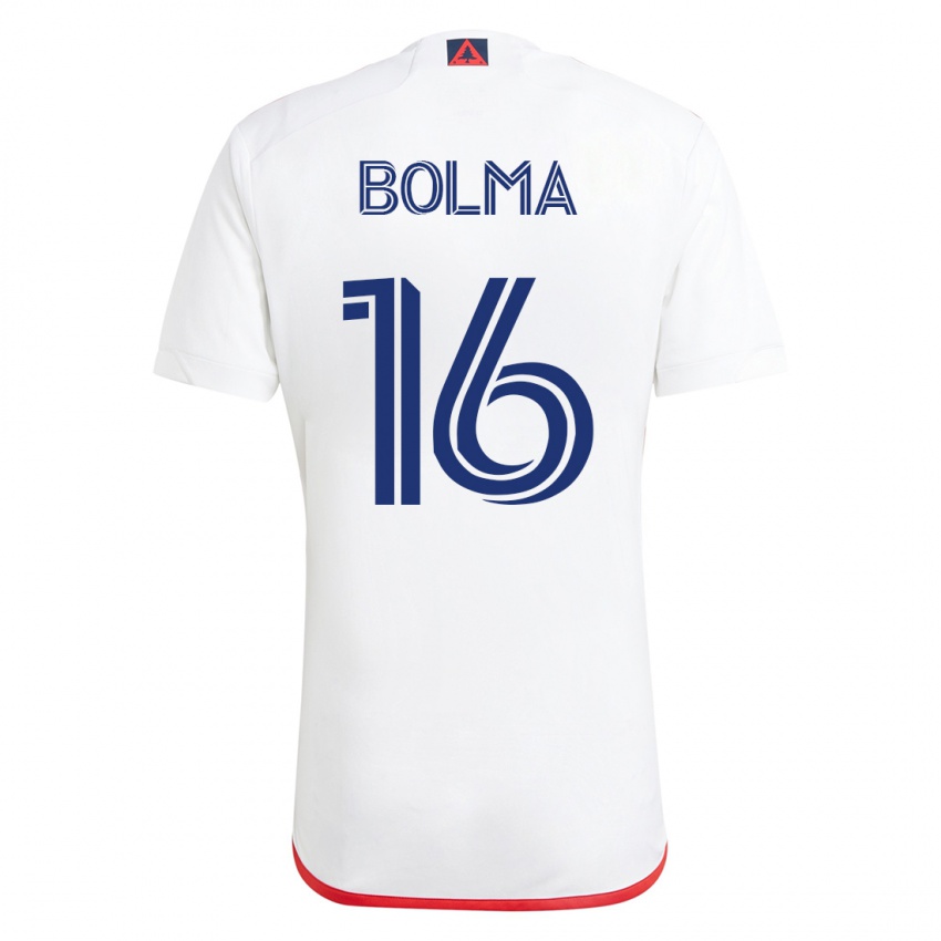 Dames Josh Bolma #16 Wit Rood Uitshirt Uittenue 2023/24 T-Shirt