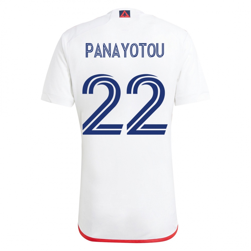 Dames Jack Panayotou #22 Wit Rood Uitshirt Uittenue 2023/24 T-Shirt