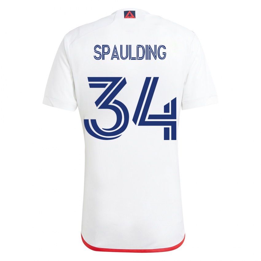 Dames Ryan Spaulding #34 Wit Rood Uitshirt Uittenue 2023/24 T-Shirt