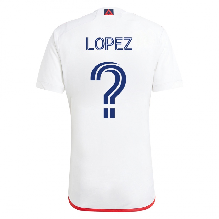 Dames Darwin Lopez #0 Wit Rood Uitshirt Uittenue 2023/24 T-Shirt