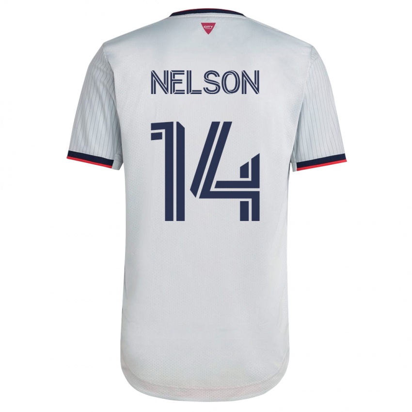 Dames John Nelson #14 Wit Uitshirt Uittenue 2023/24 T-Shirt