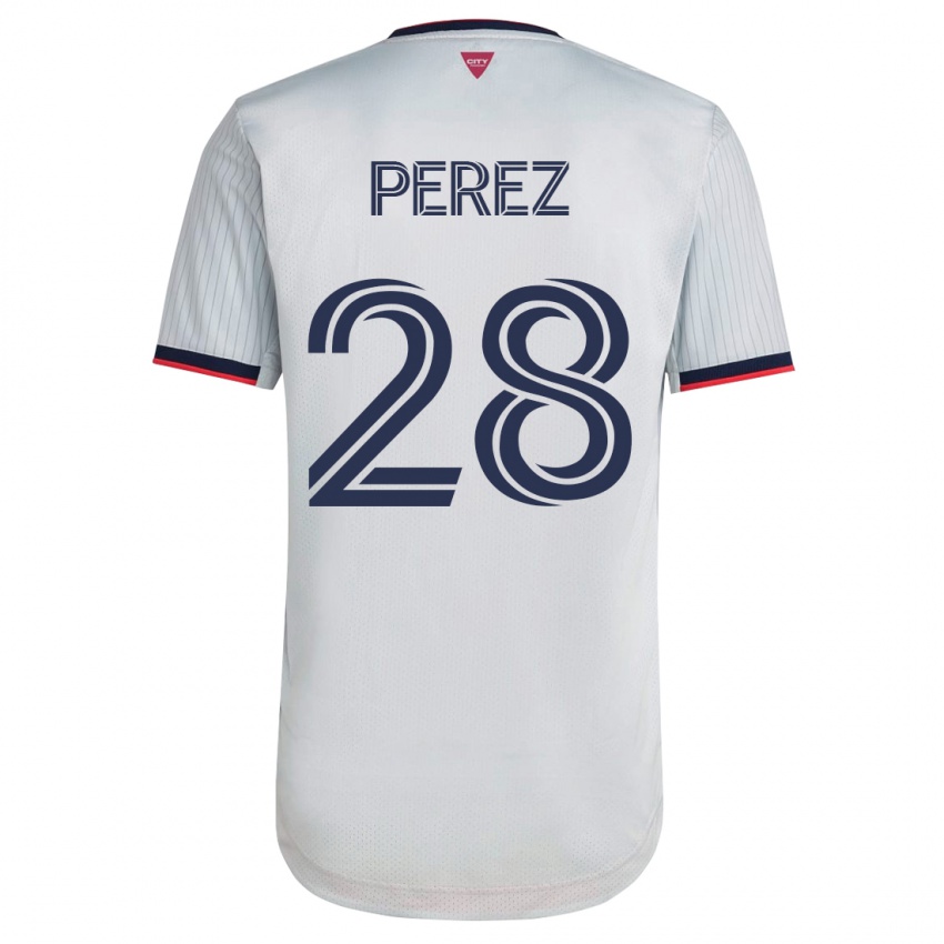 Dames Miguel Perez #28 Wit Uitshirt Uittenue 2023/24 T-Shirt