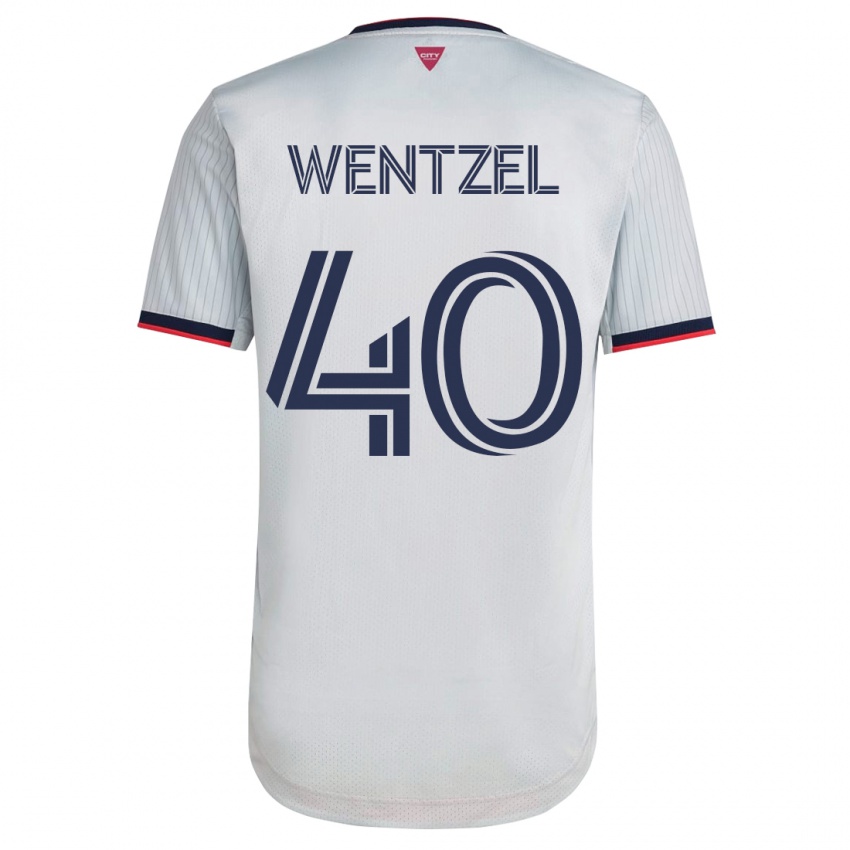 Dames Michael Wentzel #40 Wit Uitshirt Uittenue 2023/24 T-Shirt