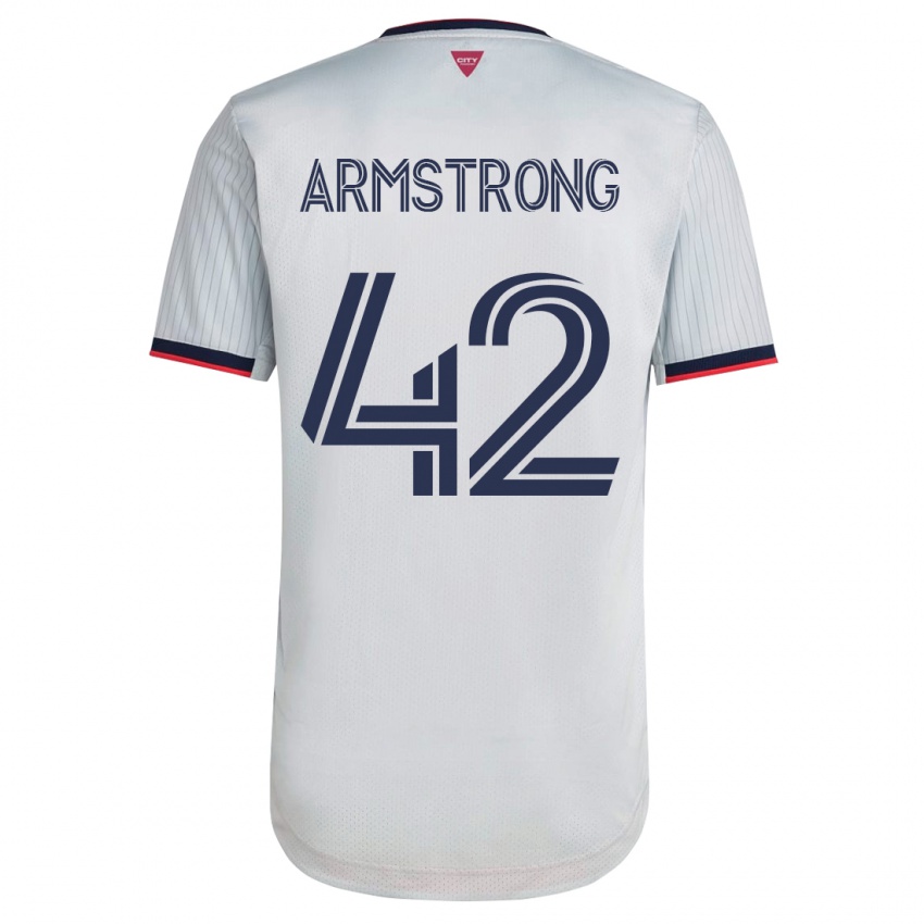 Dames Ezra Armstrong #42 Wit Uitshirt Uittenue 2023/24 T-Shirt