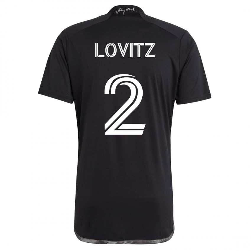 Dames Daniel Lovitz #2 Zwart Uitshirt Uittenue 2023/24 T-Shirt