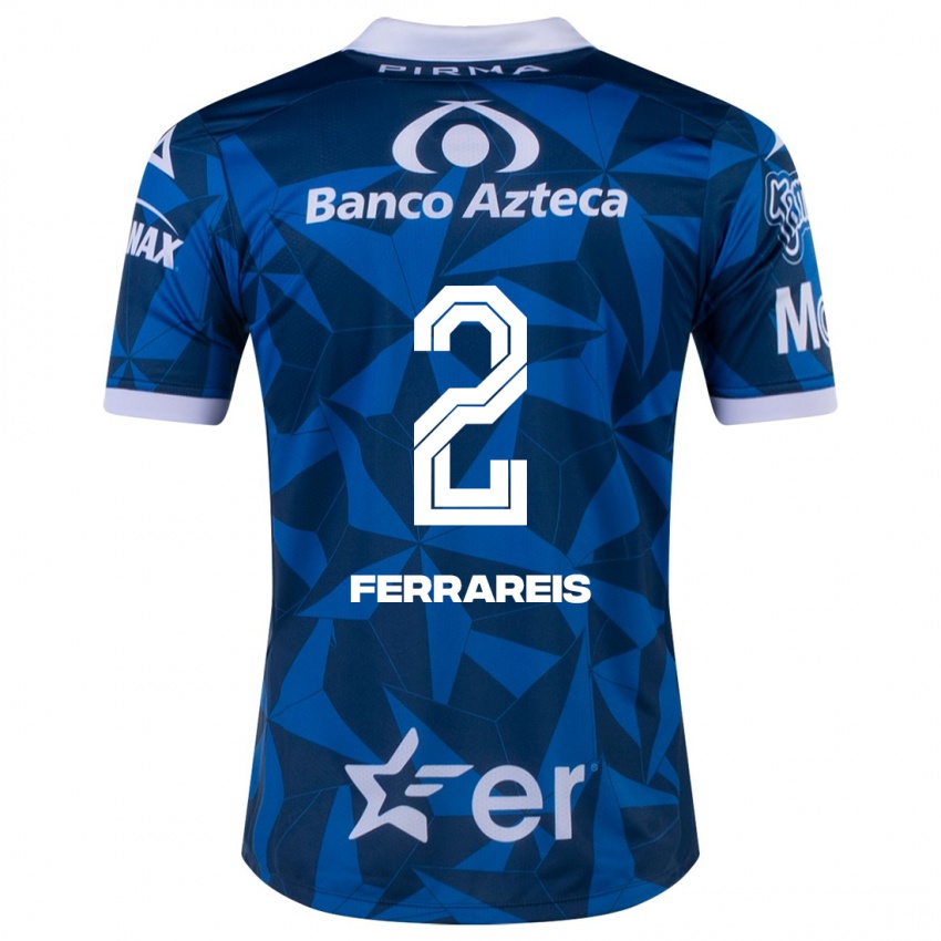 Dames Gustavo Ferrareis #2 Blauw Uitshirt Uittenue 2023/24 T-Shirt