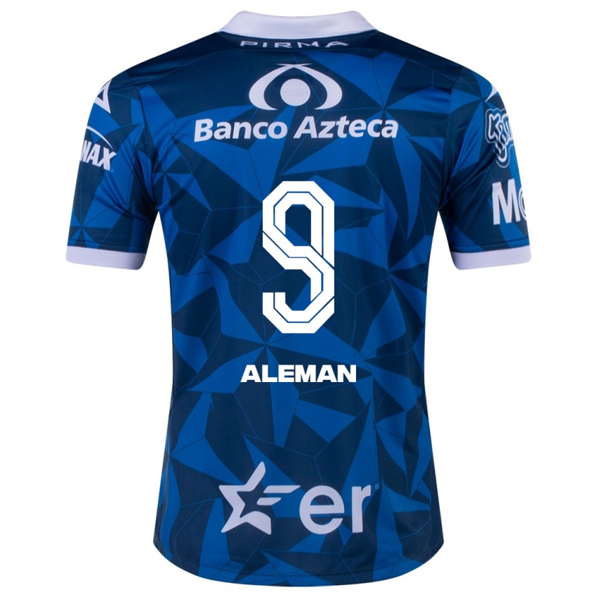 Dames Nelly Alemán #9 Blauw Uitshirt Uittenue 2023/24 T-Shirt
