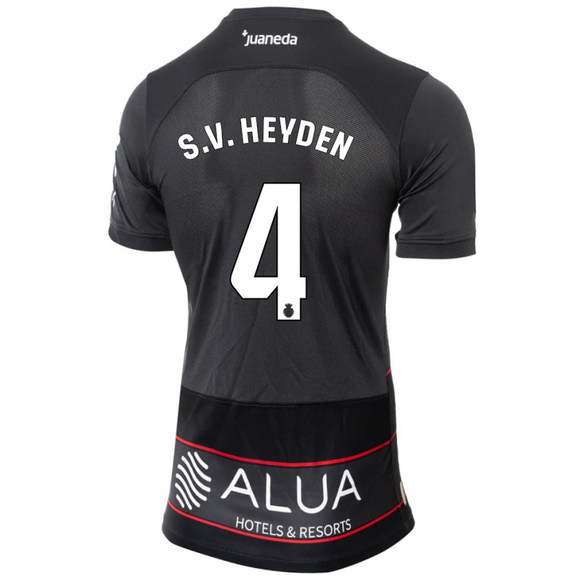 Dames Siebe Van Der Heyden #4 Zwart Uitshirt Uittenue 2023/24 T-Shirt