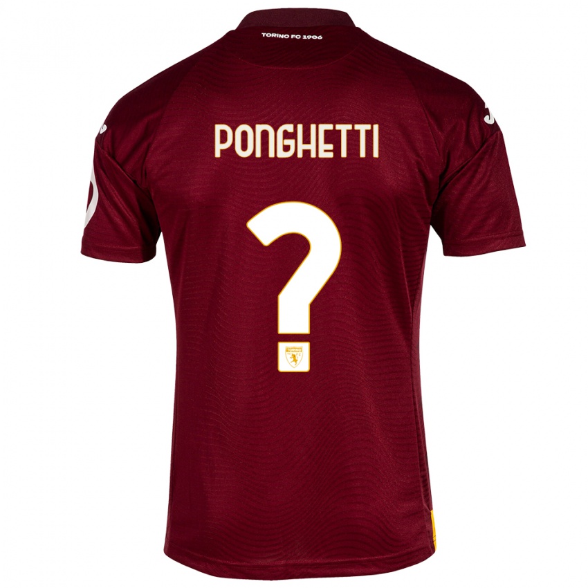 Kinderen Matteo Ponghetti #0 Donkerrood Thuisshirt Thuistenue 2023/24 T-Shirt