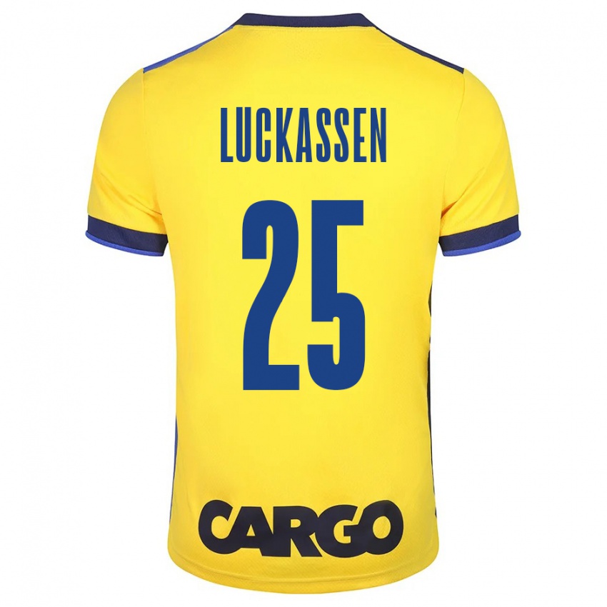 Kinderen Derrick Luckassen #25 Geel Thuisshirt Thuistenue 2023/24 T-Shirt