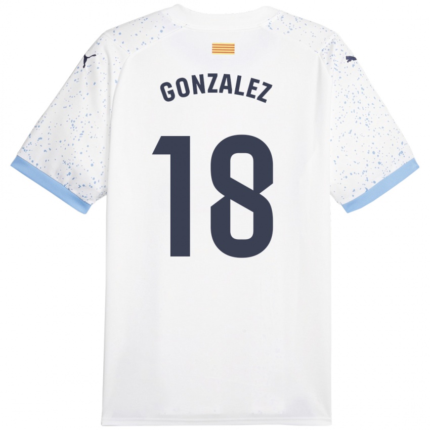 Kinderen Gerard Gonzalez #18 Wit Uitshirt Uittenue 2023/24 T-Shirt