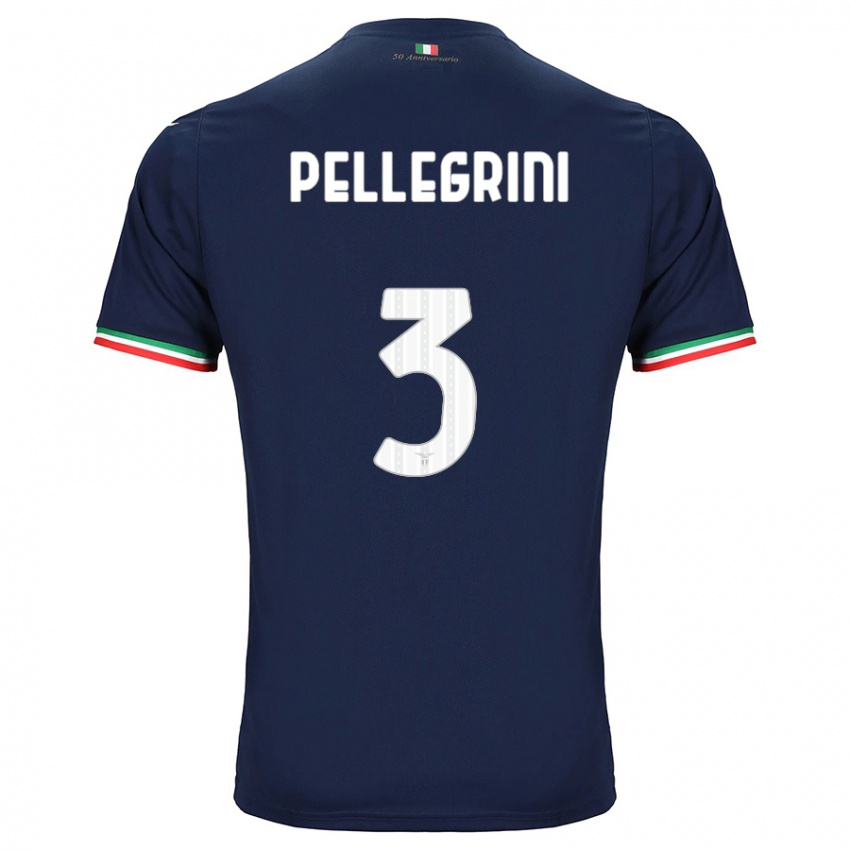 Kinderen Luca Pellegrini #3 Marine Uitshirt Uittenue 2023/24 T-Shirt