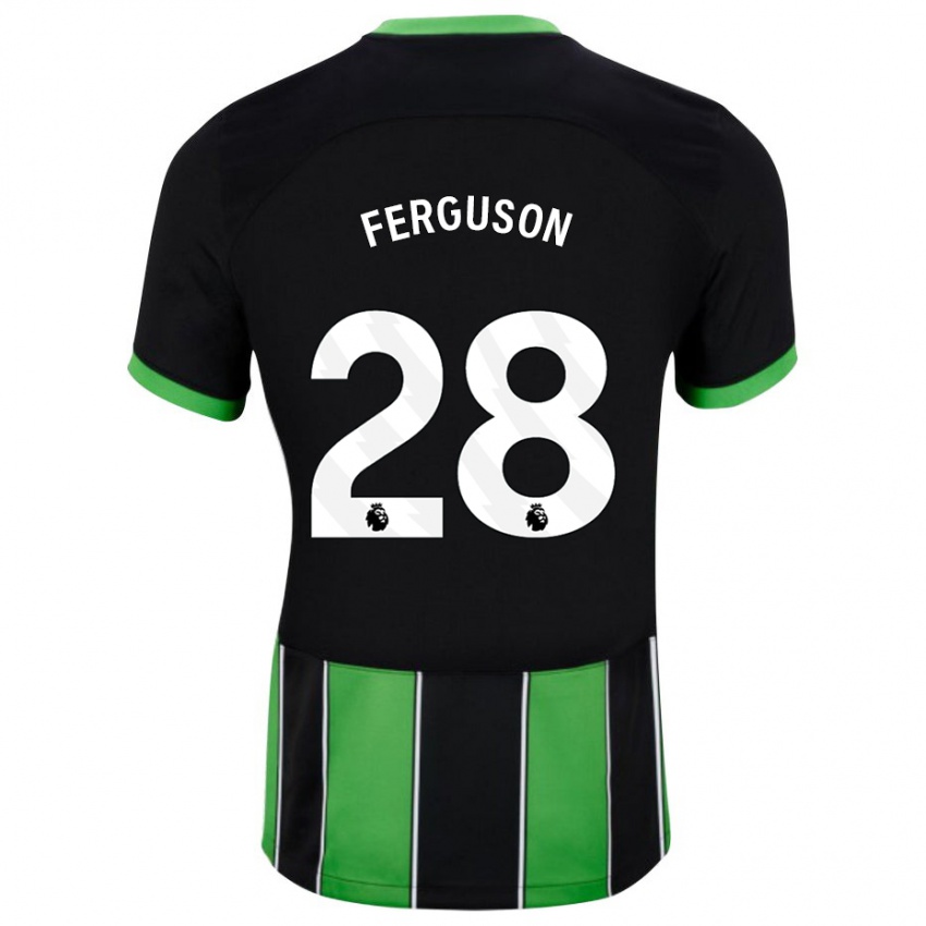 Kinderen Evan Ferguson #28 Zwart Groen Uitshirt Uittenue 2023/24 T-Shirt
